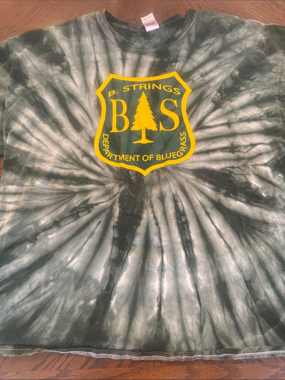 Billy Strings Men's Green Tie-Dye Short Sleeve Tee with Yellow Logo